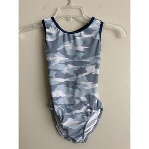 DESTIRA Youth Blue Camo Leotard; Size Small